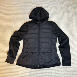 BCBGMaxAzria Black Hooded Lightweight Running Jacket Women’s Size Medium